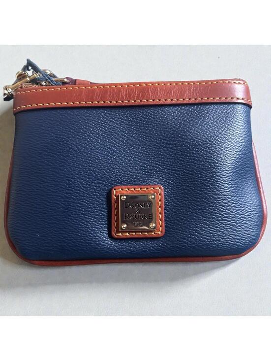 Dooney & Bourke Handbags - Dooney & Bourke Women's Pebble Grain Leather Wristlet Blue Wallet Zip Clutch NWT